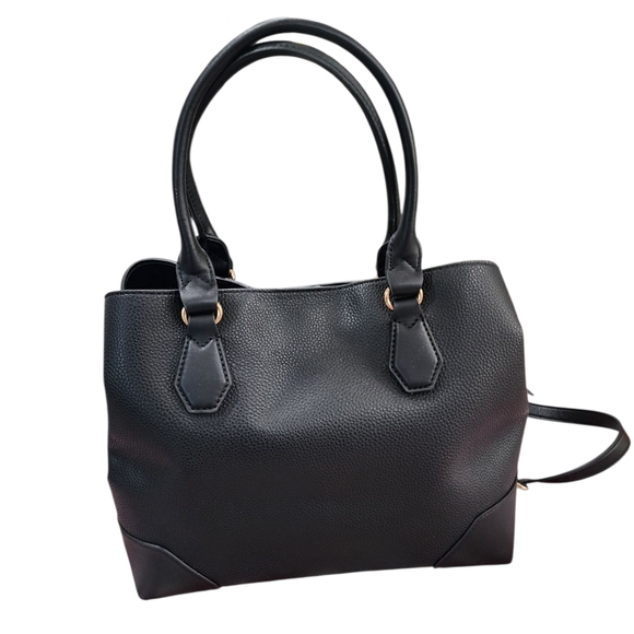 NINE WEST Brooklyn Black Carryall Satchel Crossbody NWOT - Picture 2 of 11